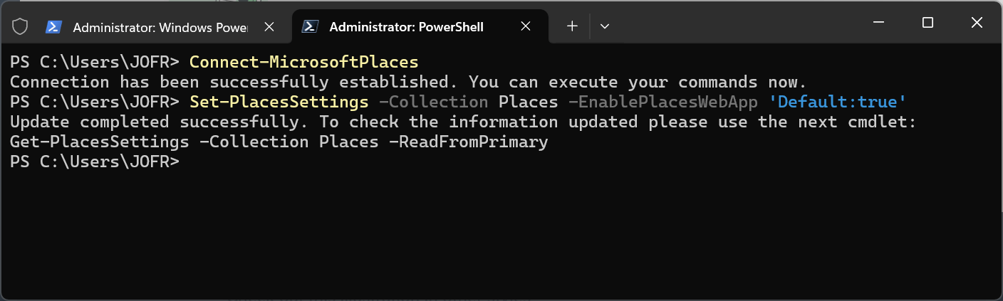 Enable Microsoft Places application